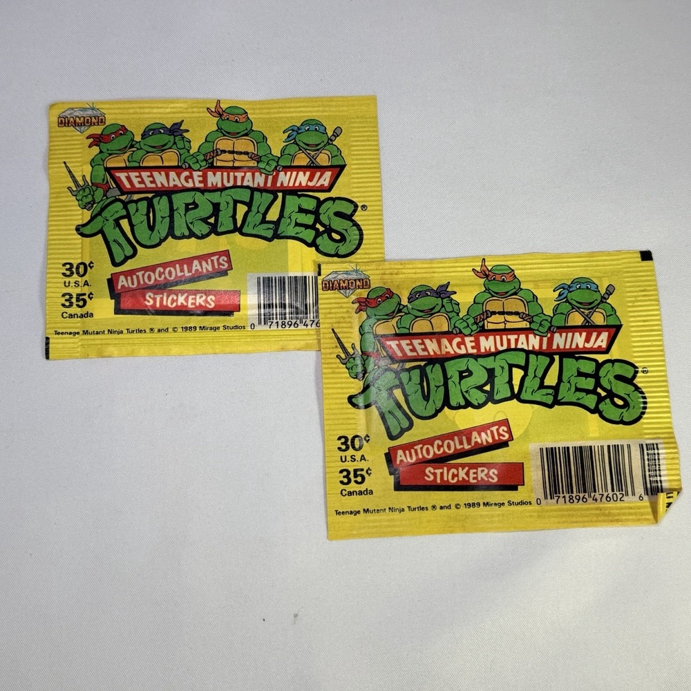 2 Vintage Teenage Mutant Ninja‎ Turtles Collector Autocollants Sticker Pack